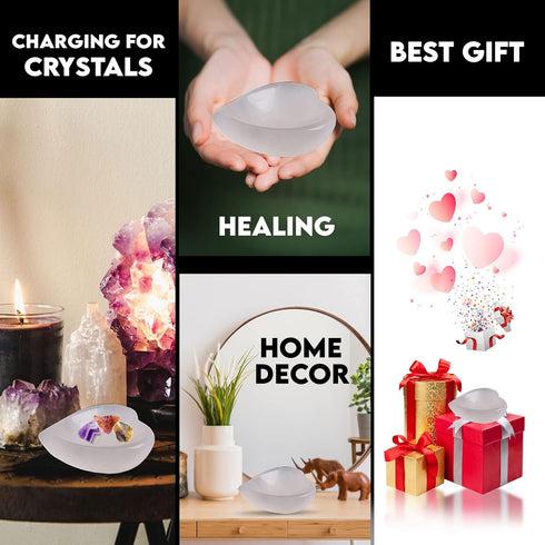 Selenite Crystal Bowl Heart 10 cm | HIMALAYAN GLOW